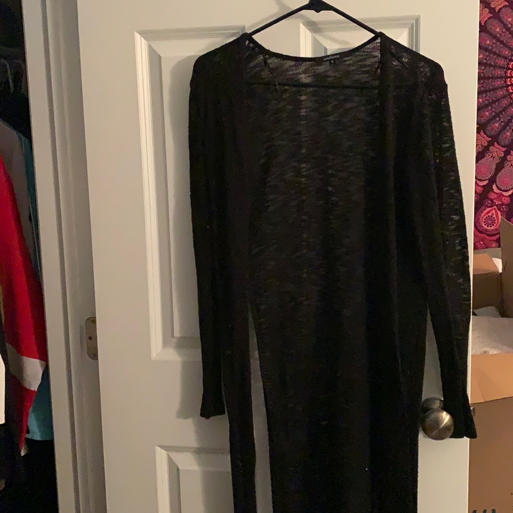 Long black, light sweater